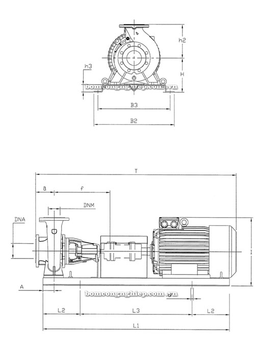 Máy bơm nước Pentax CA65-250 thông số kích thước