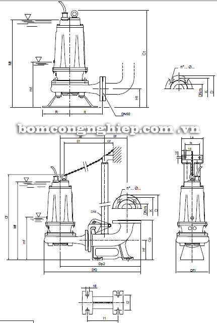 Máy bơm nước Pentax DTRT 400-1000 kích thước
