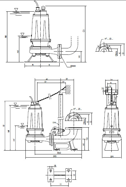 Máy bơm nước Pentax DTRT 400-1000-P kích thước