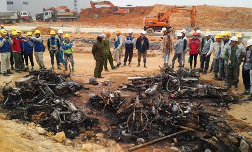 Ẩu đả tại khu nhà máy Sam Sung Thái Nguyên 1