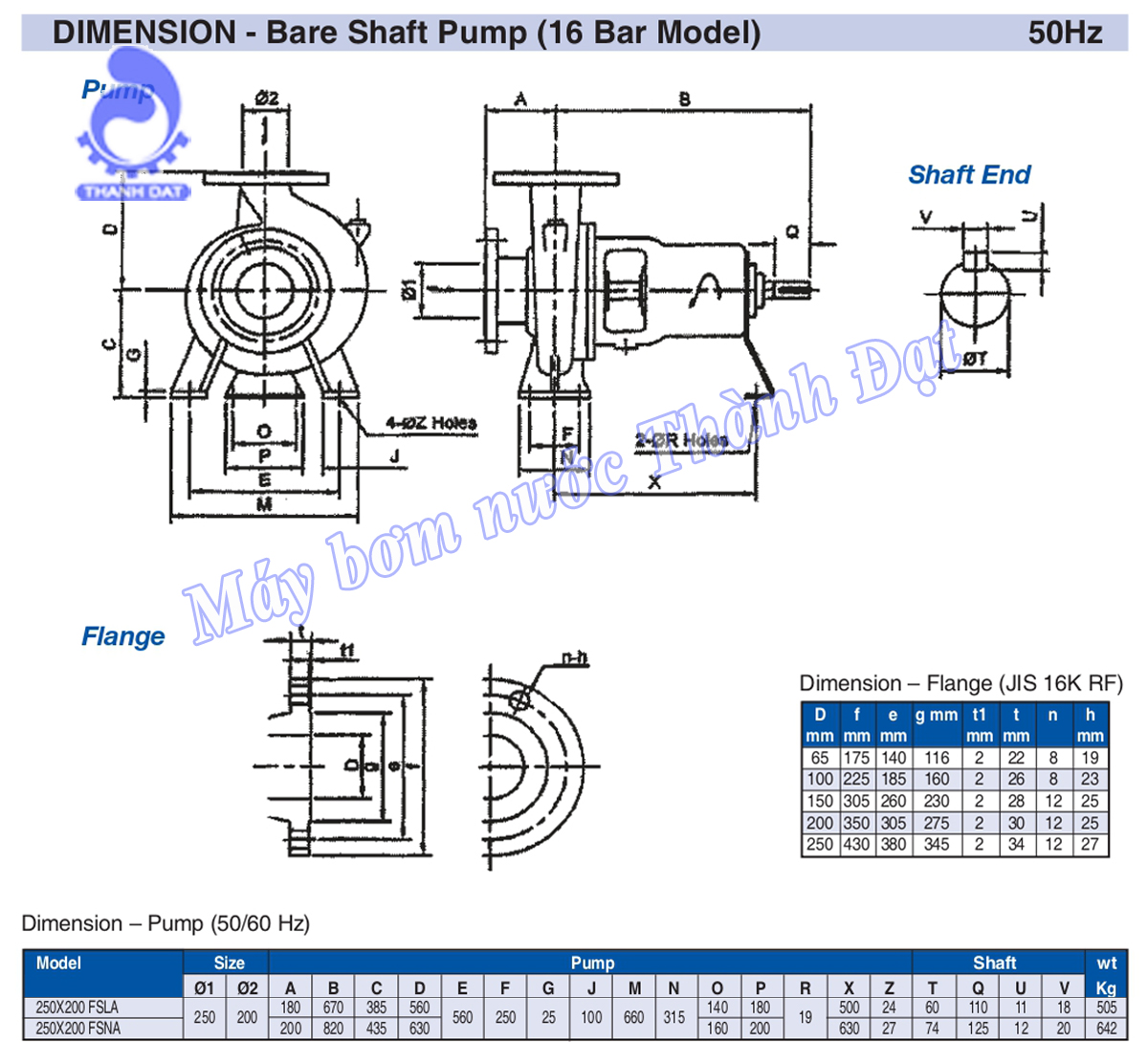 Máy bơm Ebara trục rời 150kW 250X200 FS4LA 5 150