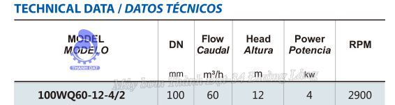 Máy bơm nước thải Inter 100WQ60-12-4/2