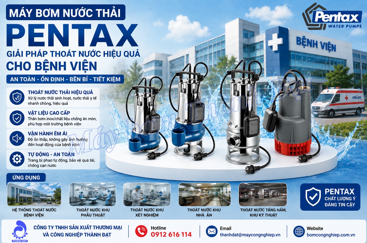 Máy bơm nước thải Pentax cho bệnh viện