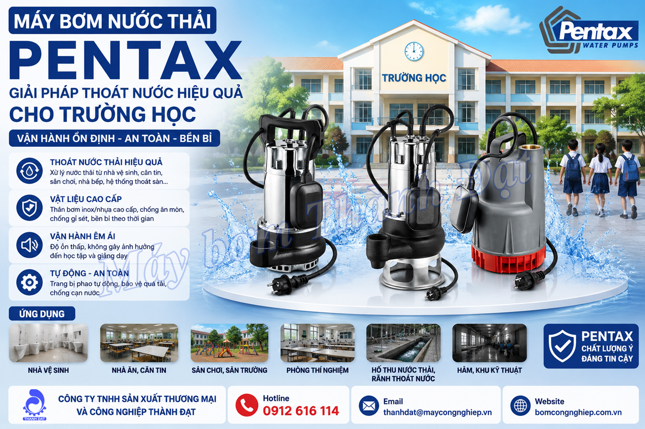 máy bơm nước thải Pentax cho trường học máy bơm nước thải Pentax cho trường học