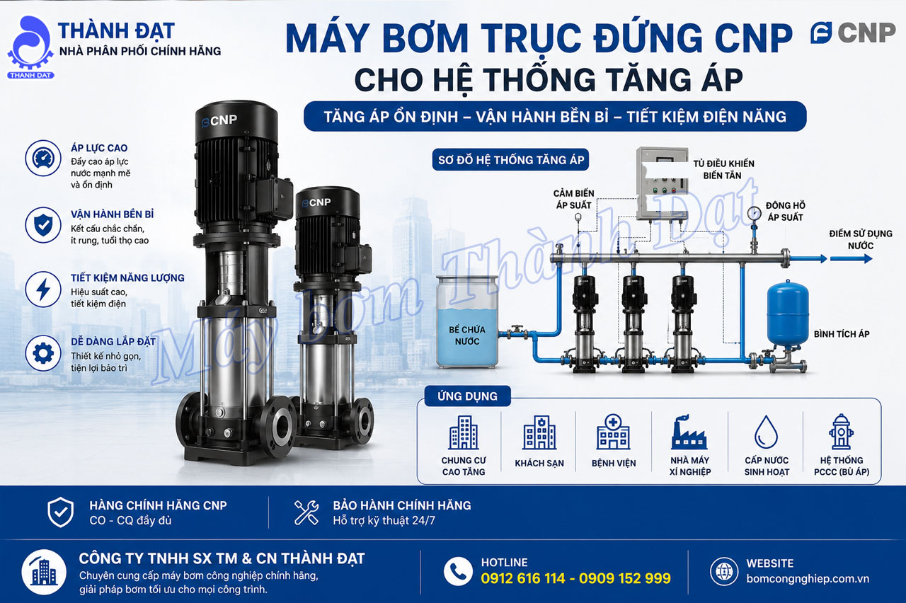 Máy bơm trục đứng cnp cho hệ thống tăng áp