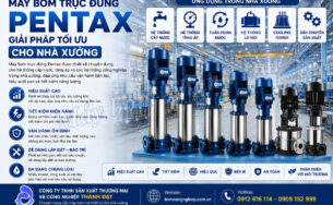 Máy bơm trục đứng Pentax cho nhà xưởng