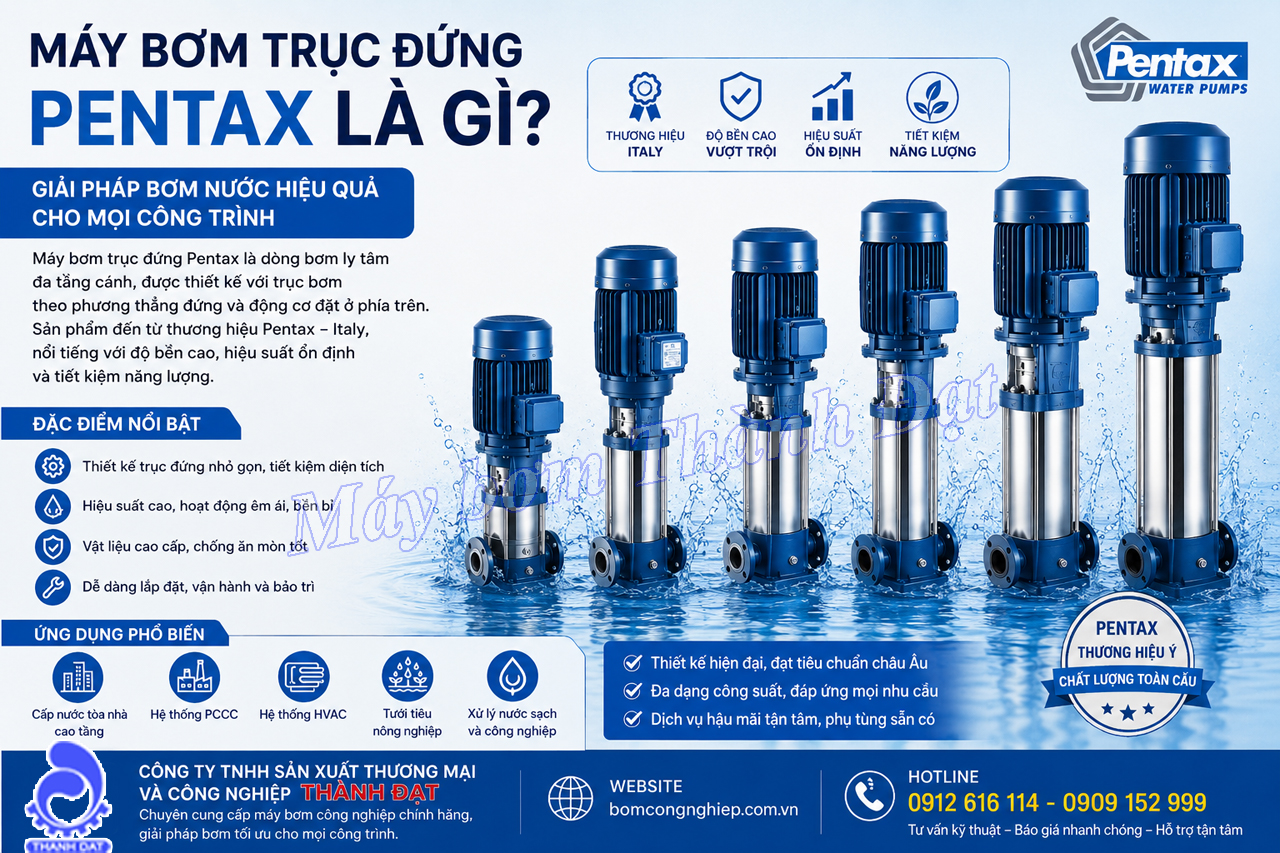 Máy bơm trục đứng Pentax là gì