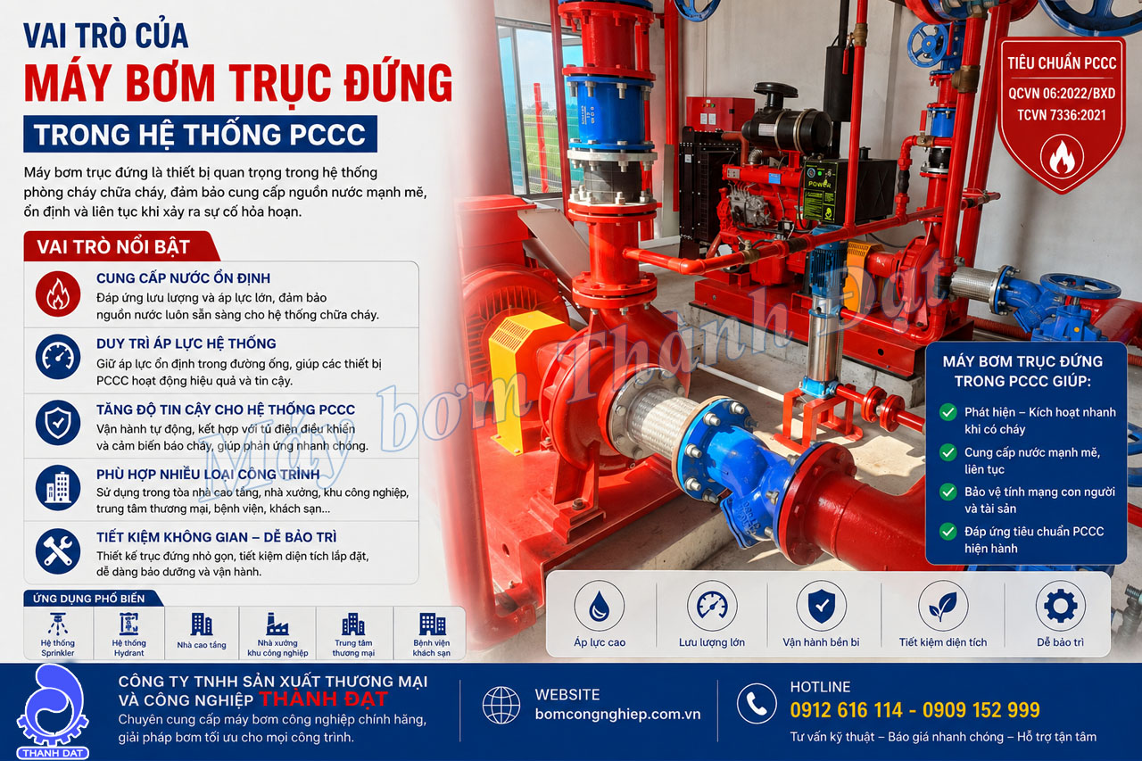 Vai trò của máy bơm trục đứng trong hệ thống PCCC Vai trò của máy bơm trục đứng trong hệ thống PCCC