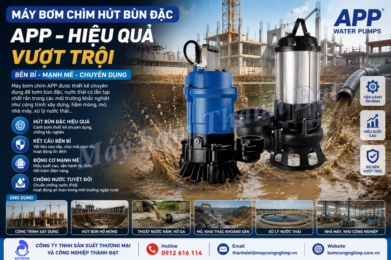 Máy bơm chìm hút bùn đặc APP