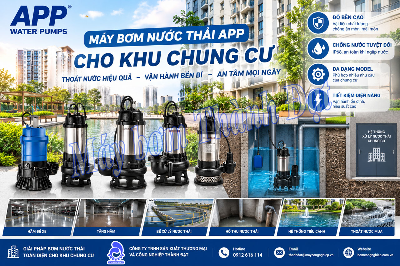 Máy bơm nước thải APP cho chung cư